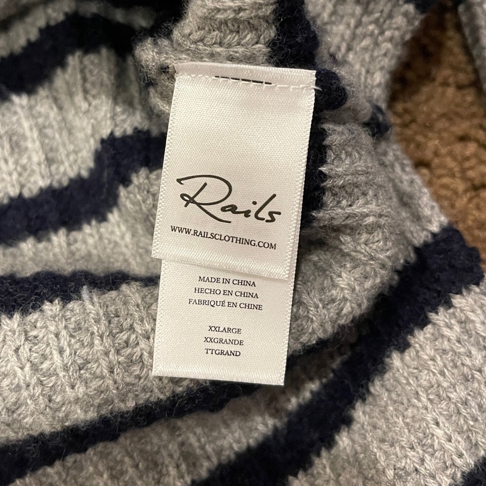RAILS Claudia Mock Neck Striped Wool-blend Sweater - Picture 4 of 8